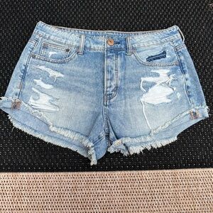 American Eagle AE Tomgirl Shortie Cut Off Denim Jean Shorts Size 6
